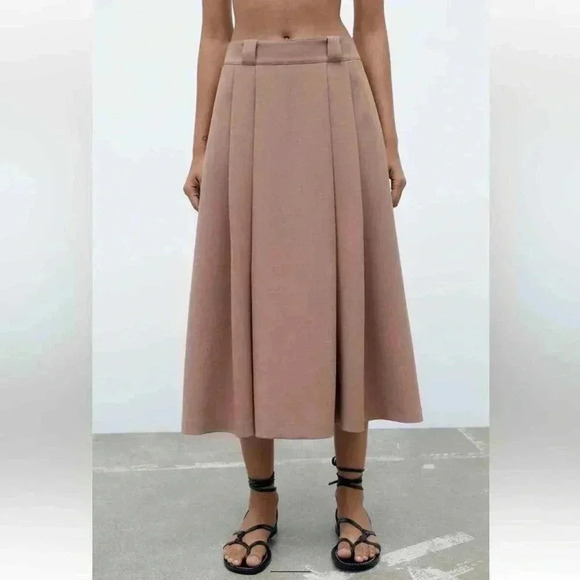 Zara midi pleat detail pink skirt - Picture 11 of 14